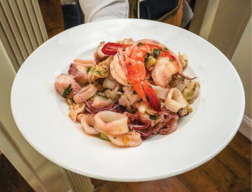 seafood pasta at trattoria da vittorio