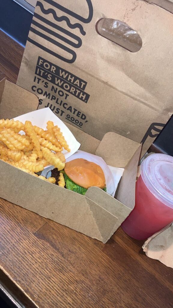 6 am Shake Shack burger for breakfast!
