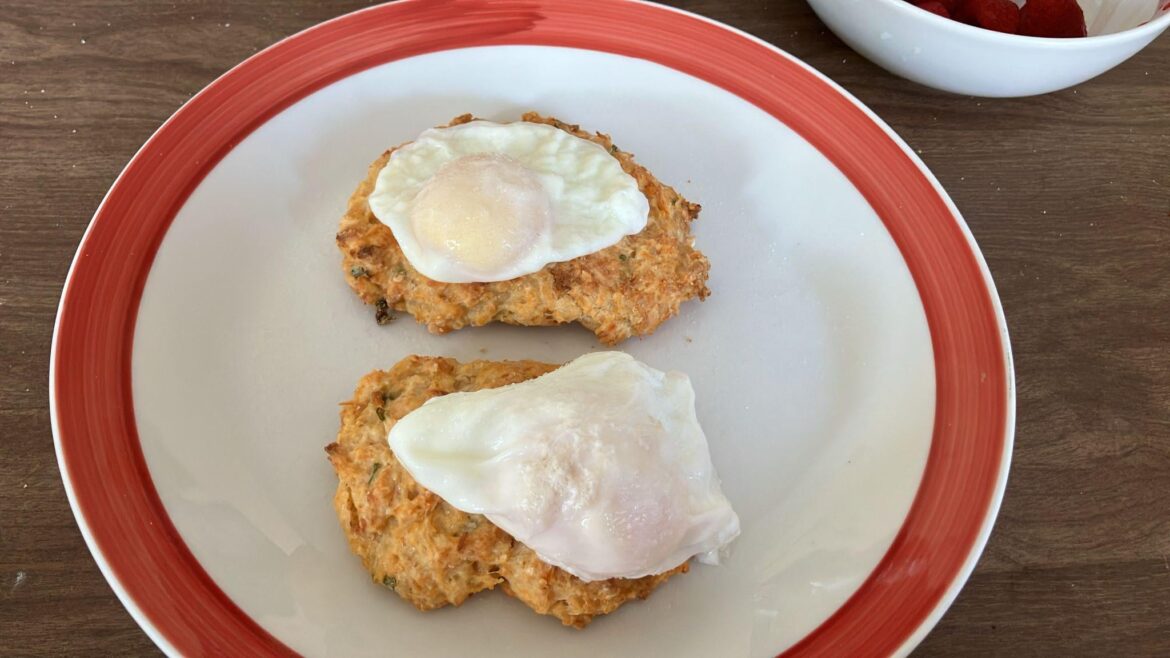 Cheddar and Garlic Buttermilk Drop Biscuits with Poached Eggs