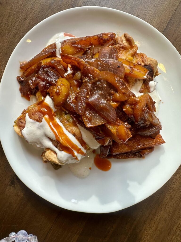 Cheesy Chicken Enchiladas (with my own fajita veggies)