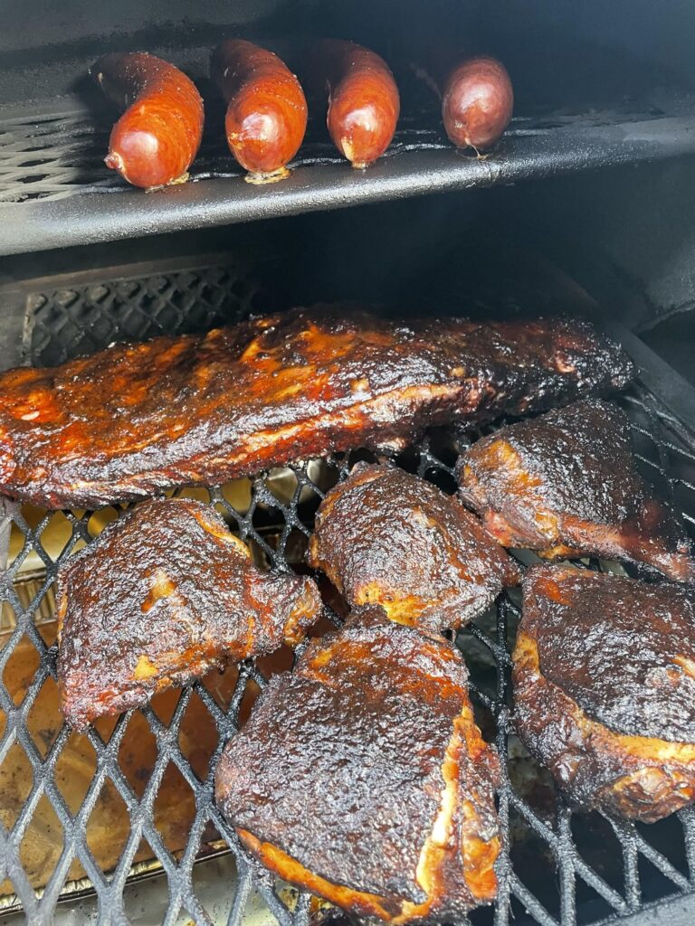 Ribs, thighs, and sausages…. Oh my!