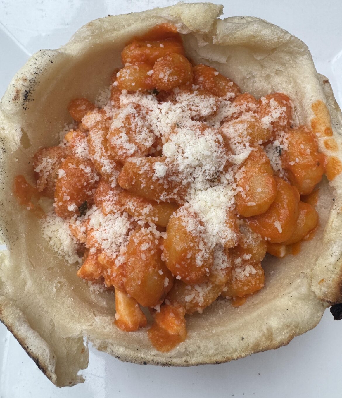 $15.00 Gnocchi with pizza bread bowl