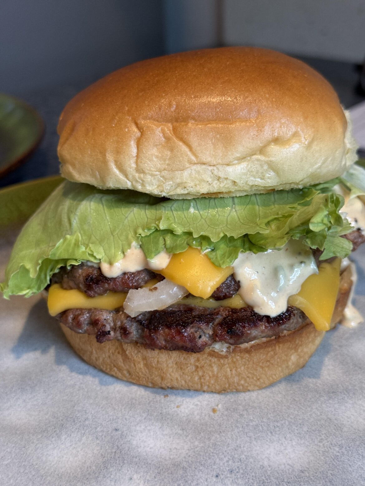 Just a grilled burger.