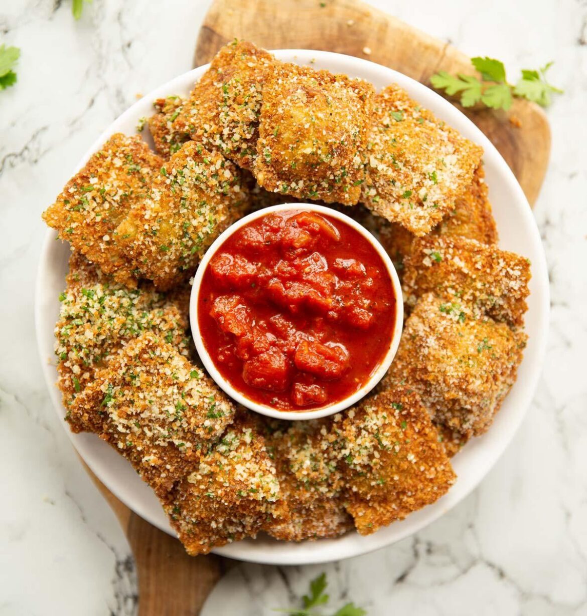 Deep fried ravioli (St. Louis regional classic)