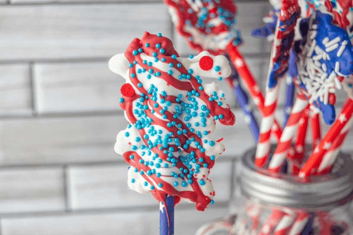 4th Of July Chocolate Lollipops