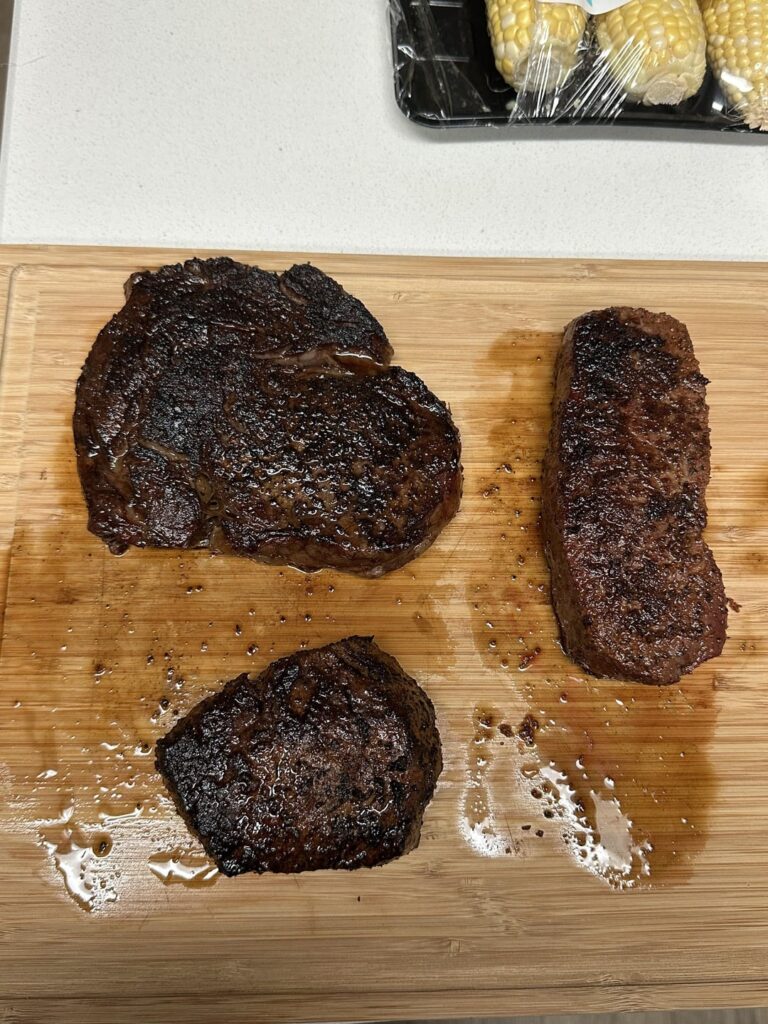 First steak on smoker