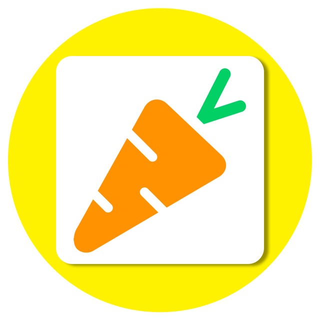 icon representing a carrot with bright colors