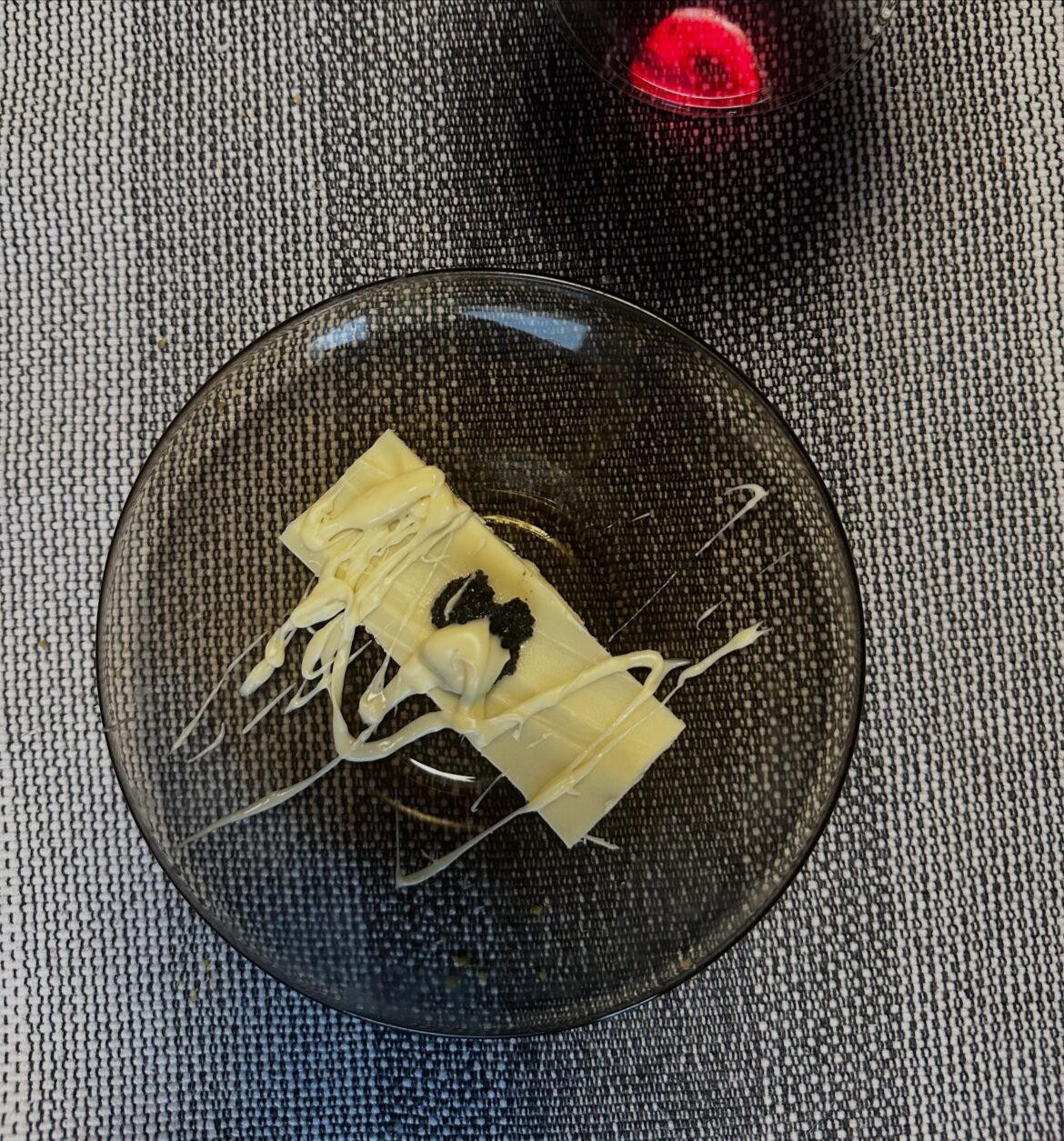 Caviar on a white chocolate chip