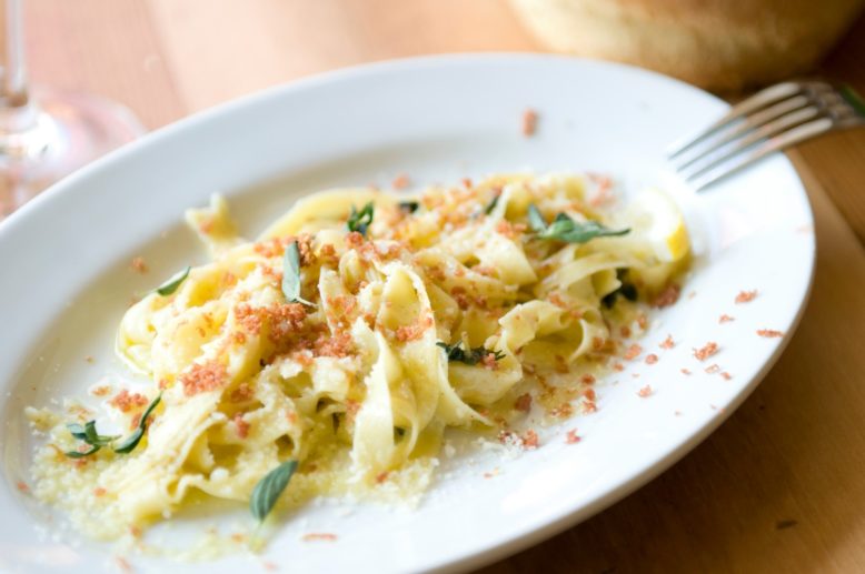 A lemon pasta dish at Zeppoli in Collingswood.