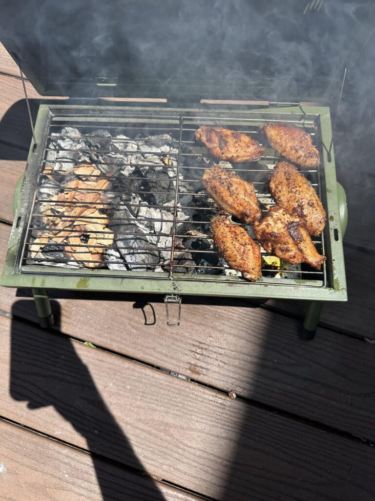 First go at smoking wings on my tiny grill in my small apartment