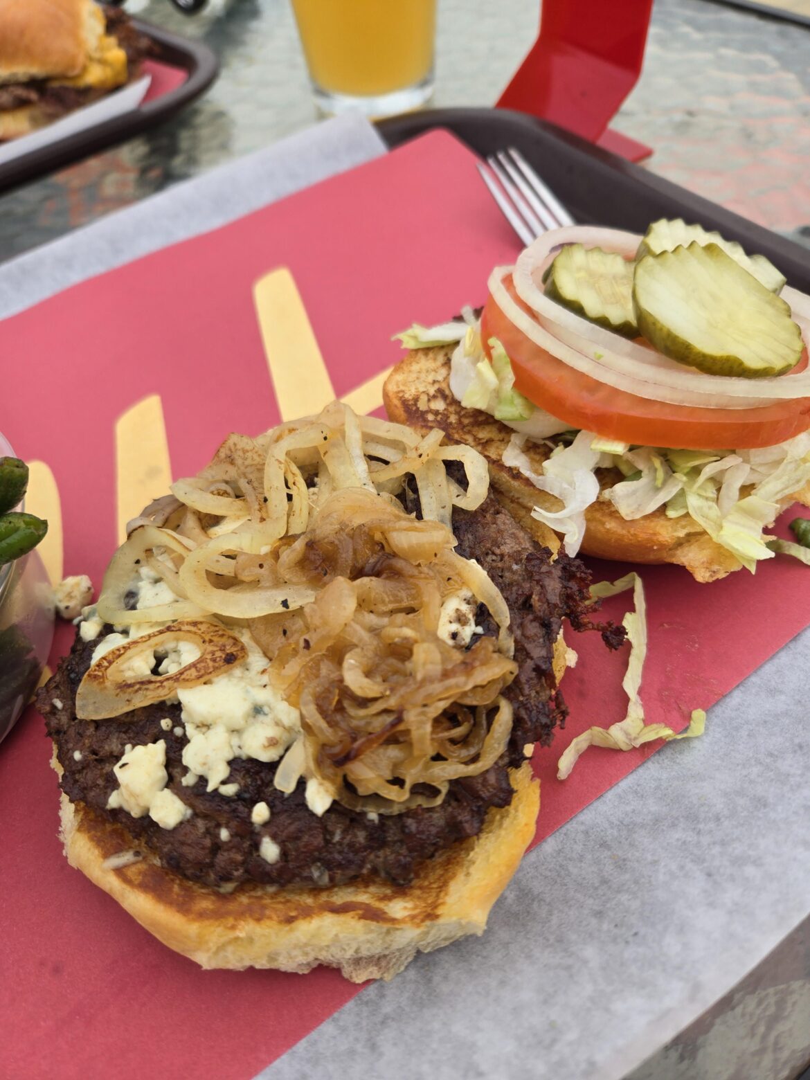 I got to have grilled and raw onions on my burger