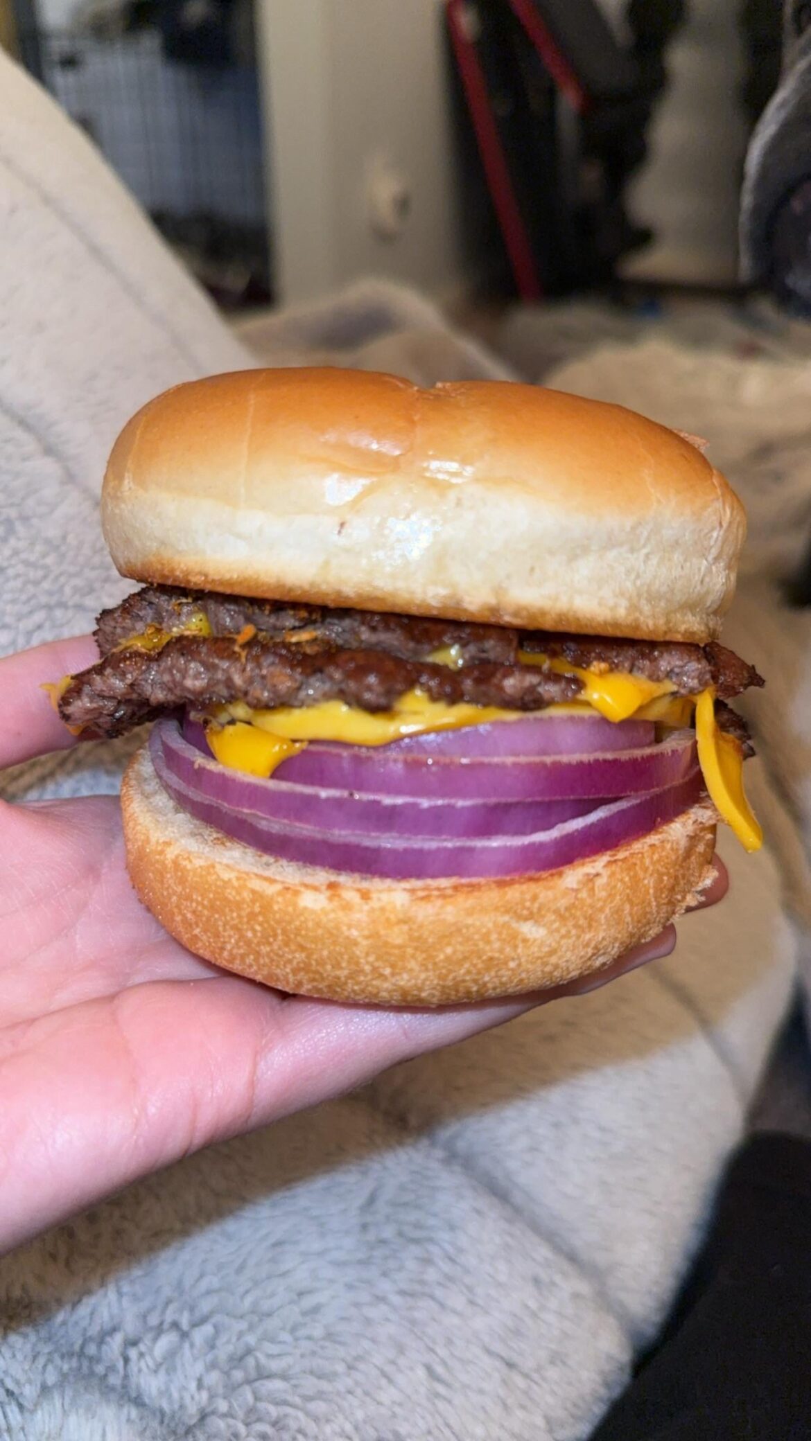 Triple extra raw onion at Culver’s