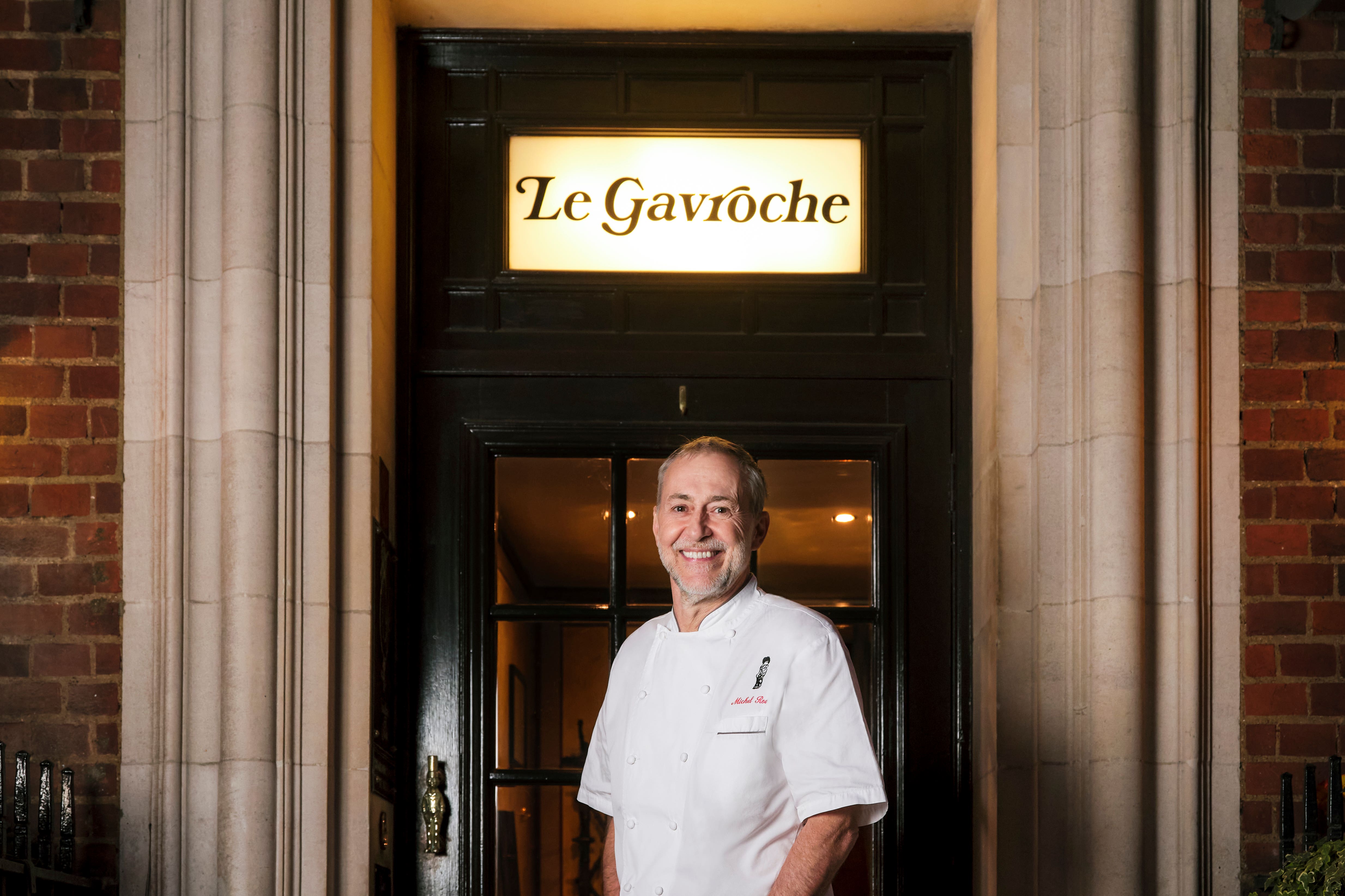 Michel Roux Jr in the doorway of Le Gavroche