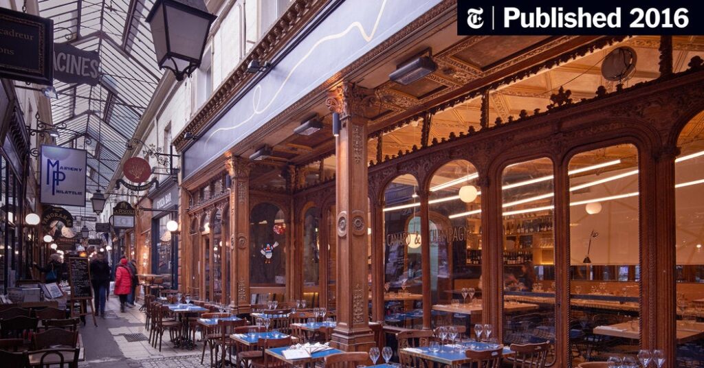An Old Paris Arcade, for Innovative New French Food