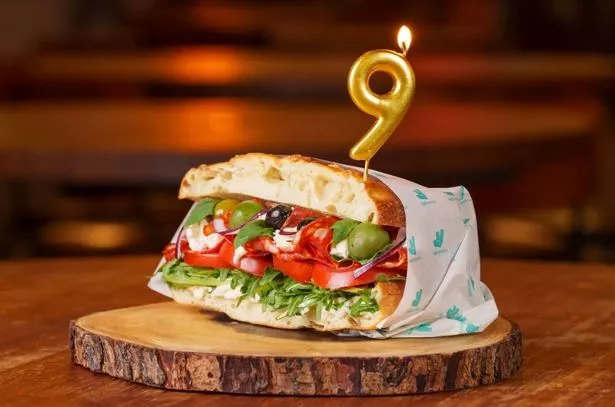 The 'scran-wich' features nine Manchester-inspired toppings neatly tucked inside two slices of homemade Schiacciata bread