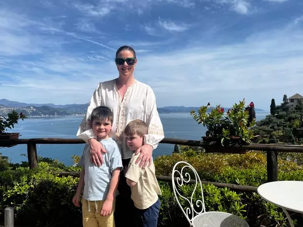 PA REAL LIFE: Francesca with her two sons Seb (left) and Josh (right) in Italy. Issue date: Monday January 13, 2025.