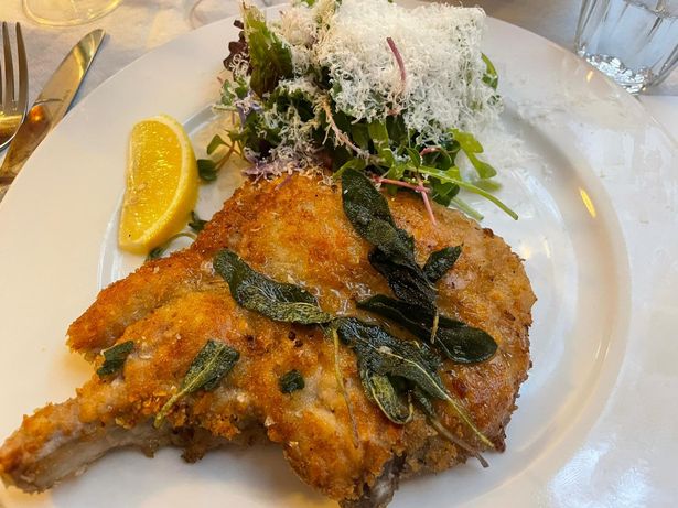 Pork chop Milanese, one of the dishes from the new menu at Pazzo