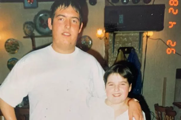 Simon and Daniela inside Buca di Bacco when they were younger