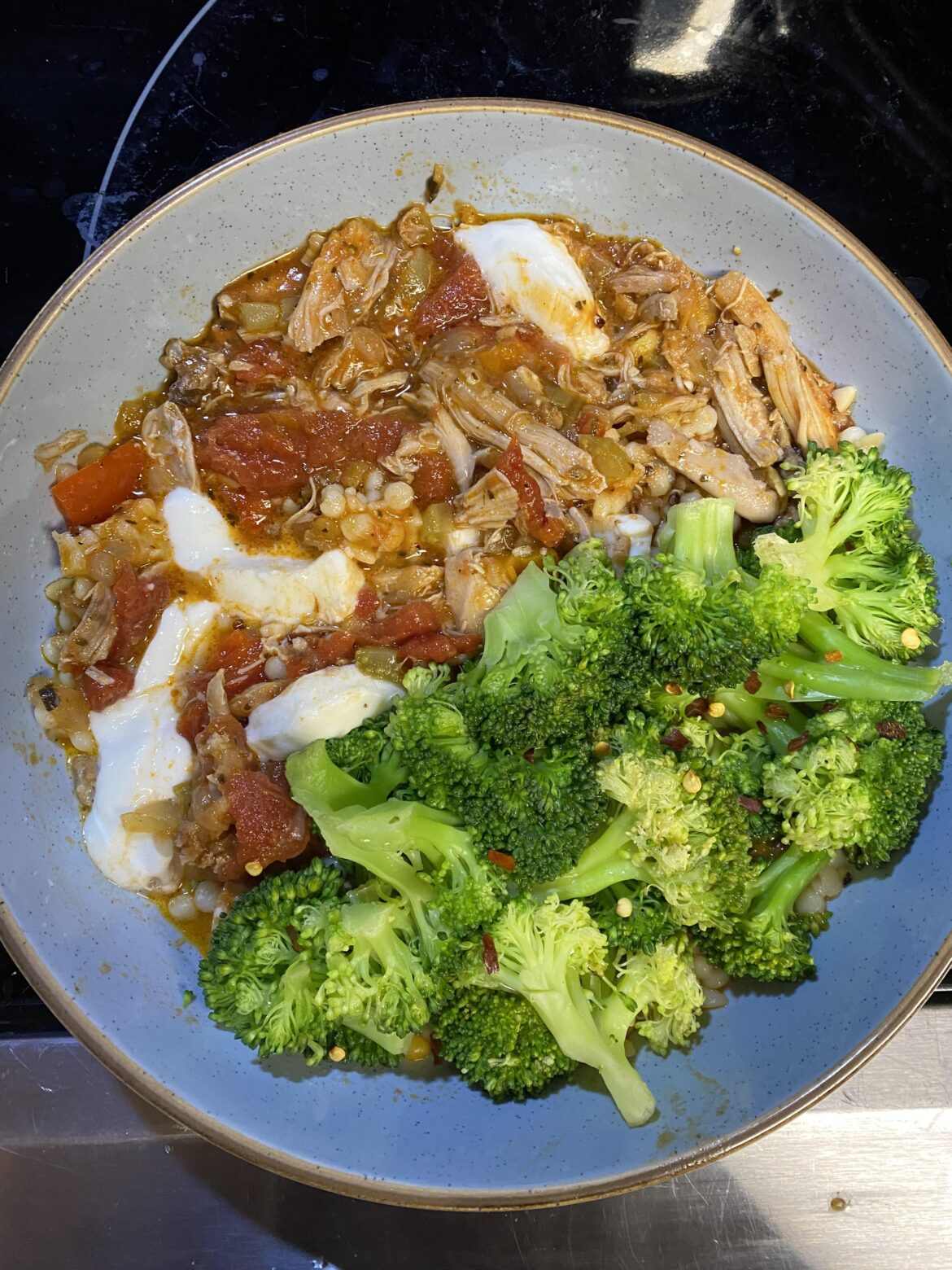 Insta pot chicken stew & broccoli
