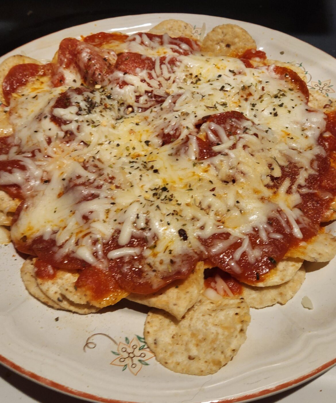 Since y'all seem to like my abominations, I present to you: Pizza Nachos