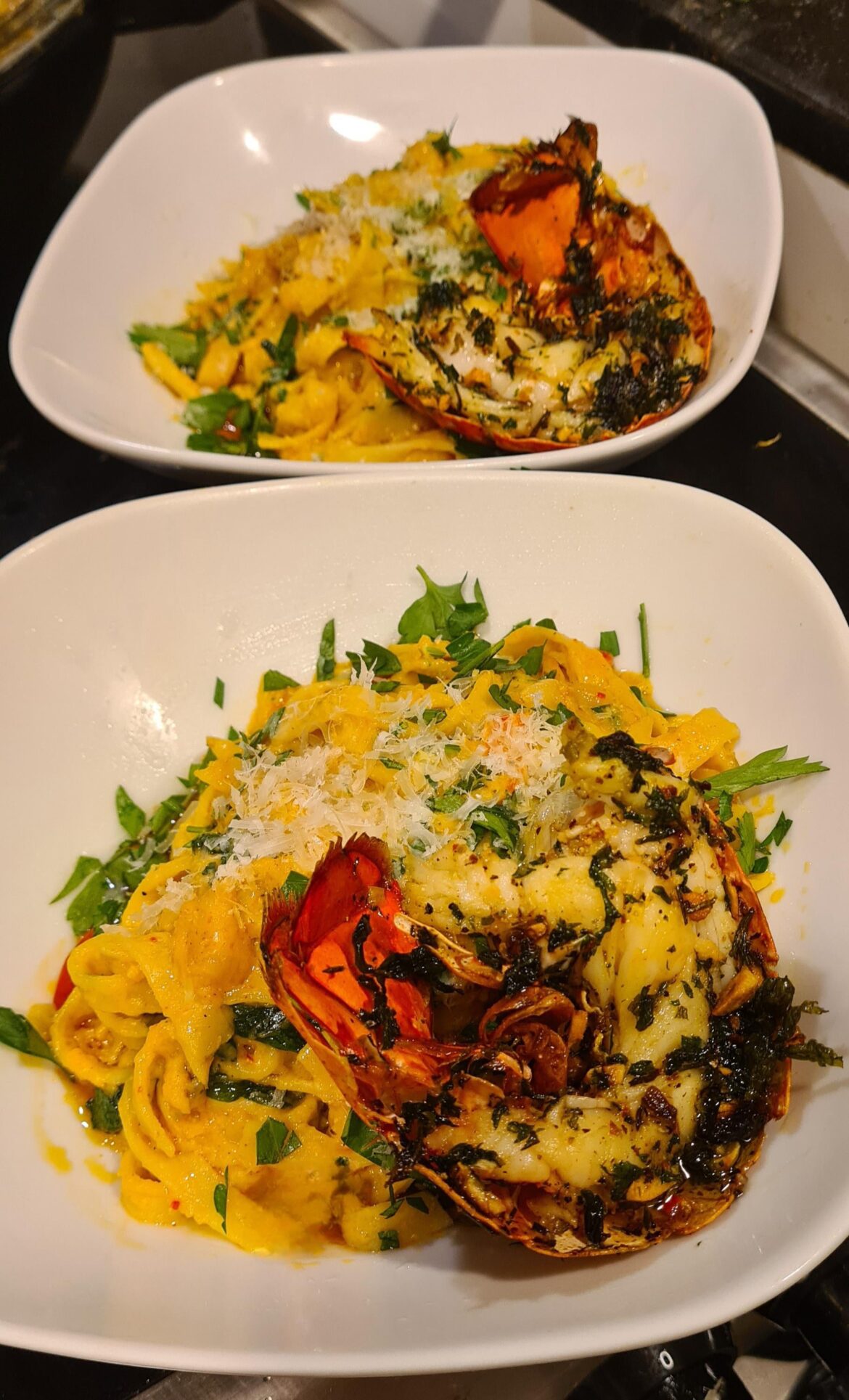 Homemade lobster pasta is the best