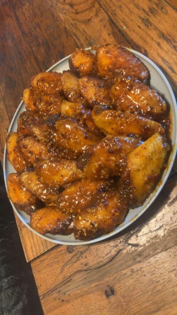 Par baked, double fried hot honey lemon pepper.