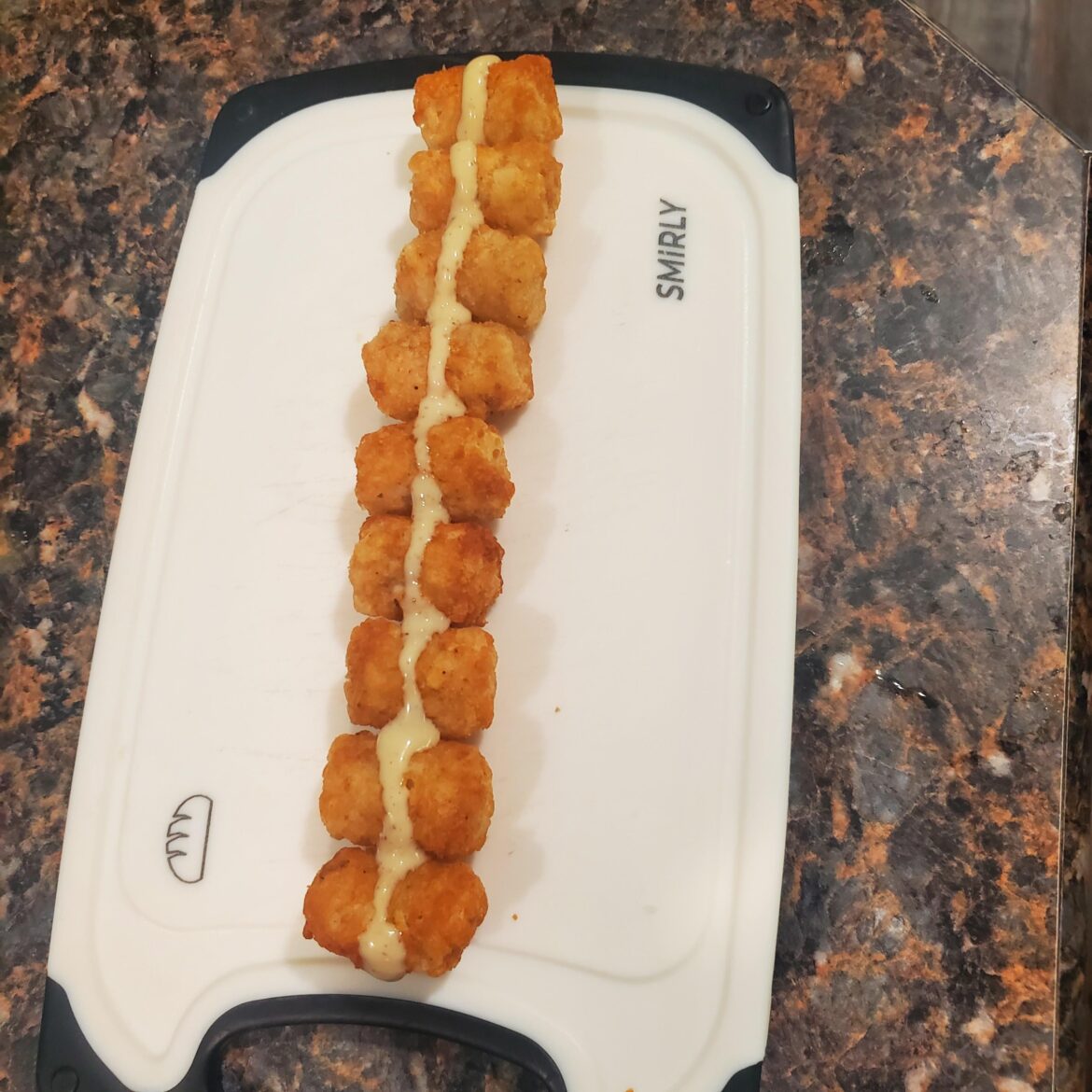 Deep-fried shredded potato and honey mustard. See you guys at my 3-star restaurant next month.