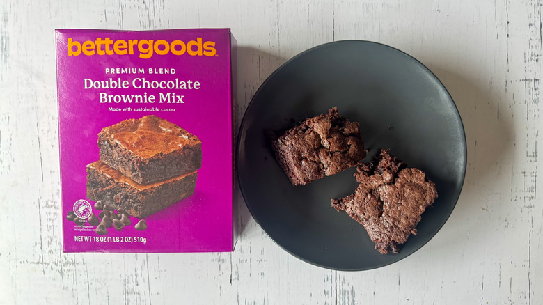 Bettergoods brownie mix on white surface
