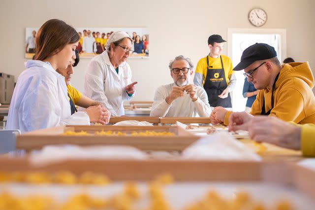Irene Eva Quaranta Making tortellini with Tortellante in Modena.