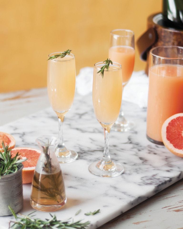 grapefruit and rosemary mimosa  easter cocktails