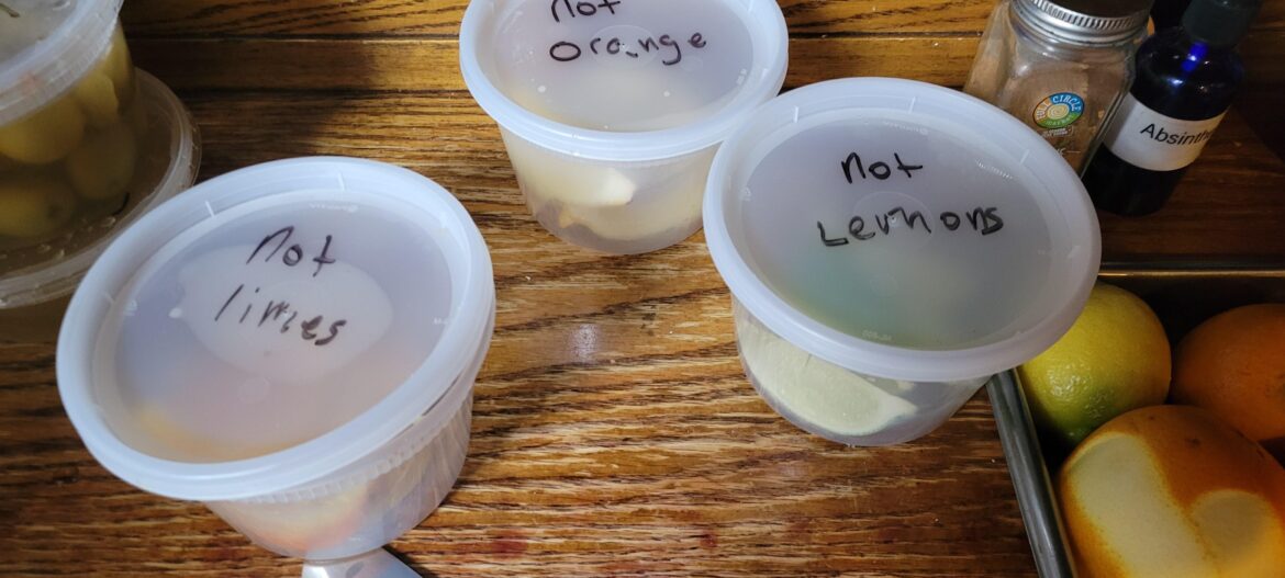 How the bartender labels their fruit