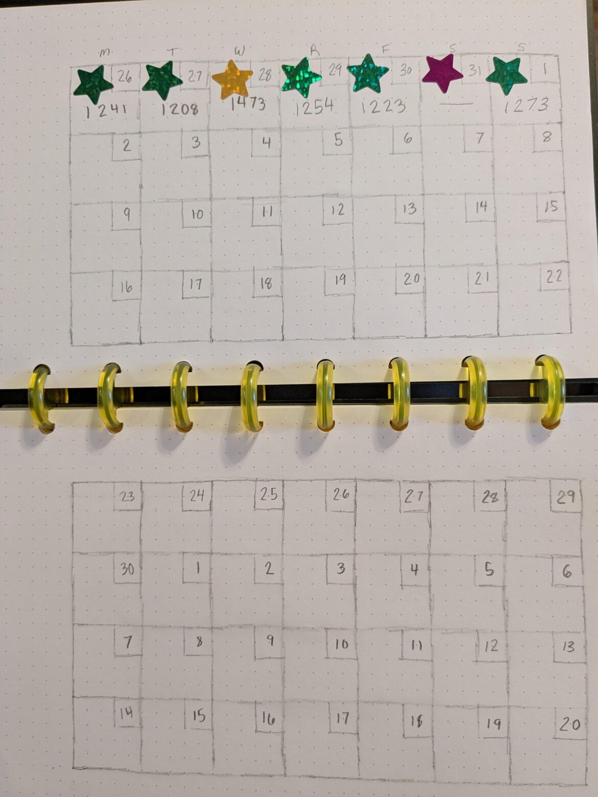 Made myself a physical calendar tracker to (hopefully) help stay on track