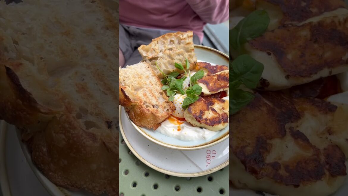 Turkish Eggs with Halloumi at Bobo & Wild, Shoreditch