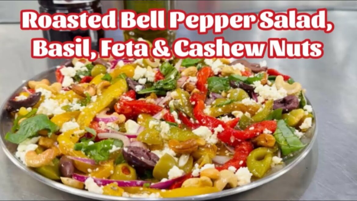 Roasted Bell Pepper Salad with Feta, Basil & Cashew Nuts #chefarchiepie #antipasti Roasted Bell Pepper Salad with Feta, Basil & Cashew Nuts #chefarchiepie #antipasti