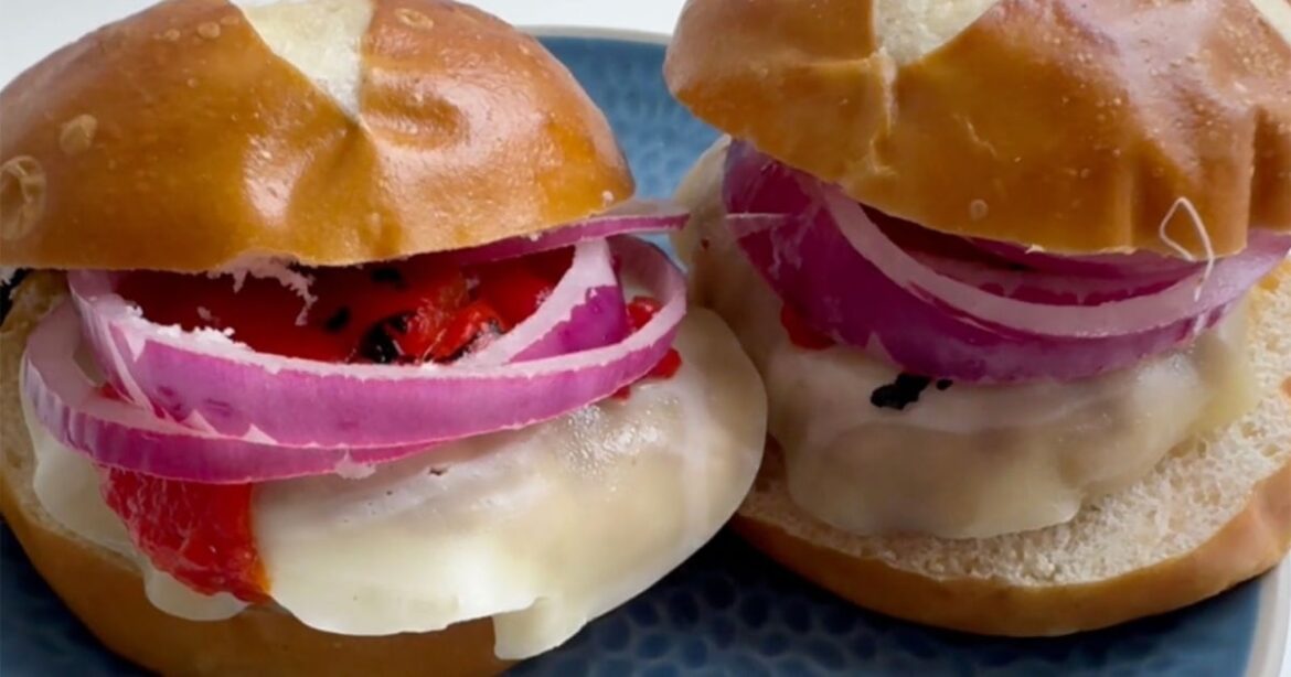 Italian sausage burgers with pickled onions: Get the recipe!