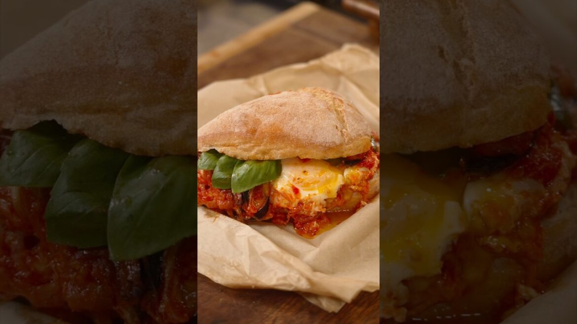 Eggplant Parmigiana Sandwich #italianfood #recipe #food #sandwich #thepastaqueen