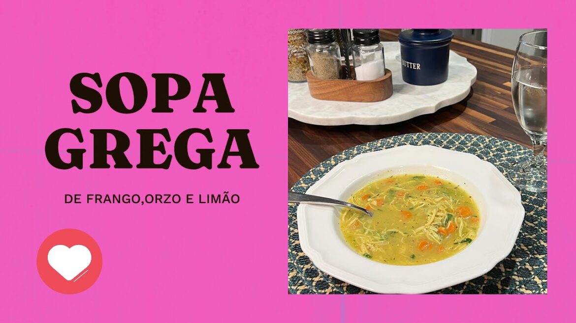Sopa Grega de Frango, Orzo e Limão- Avgolemono Greek Soup. Sopa Grega de Frango, Orzo e Limão- Avgolemono Greek Soup.
