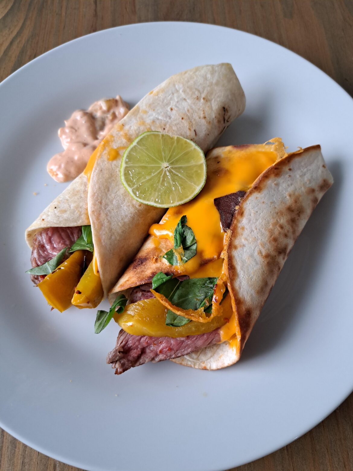 Sous vide steak taco