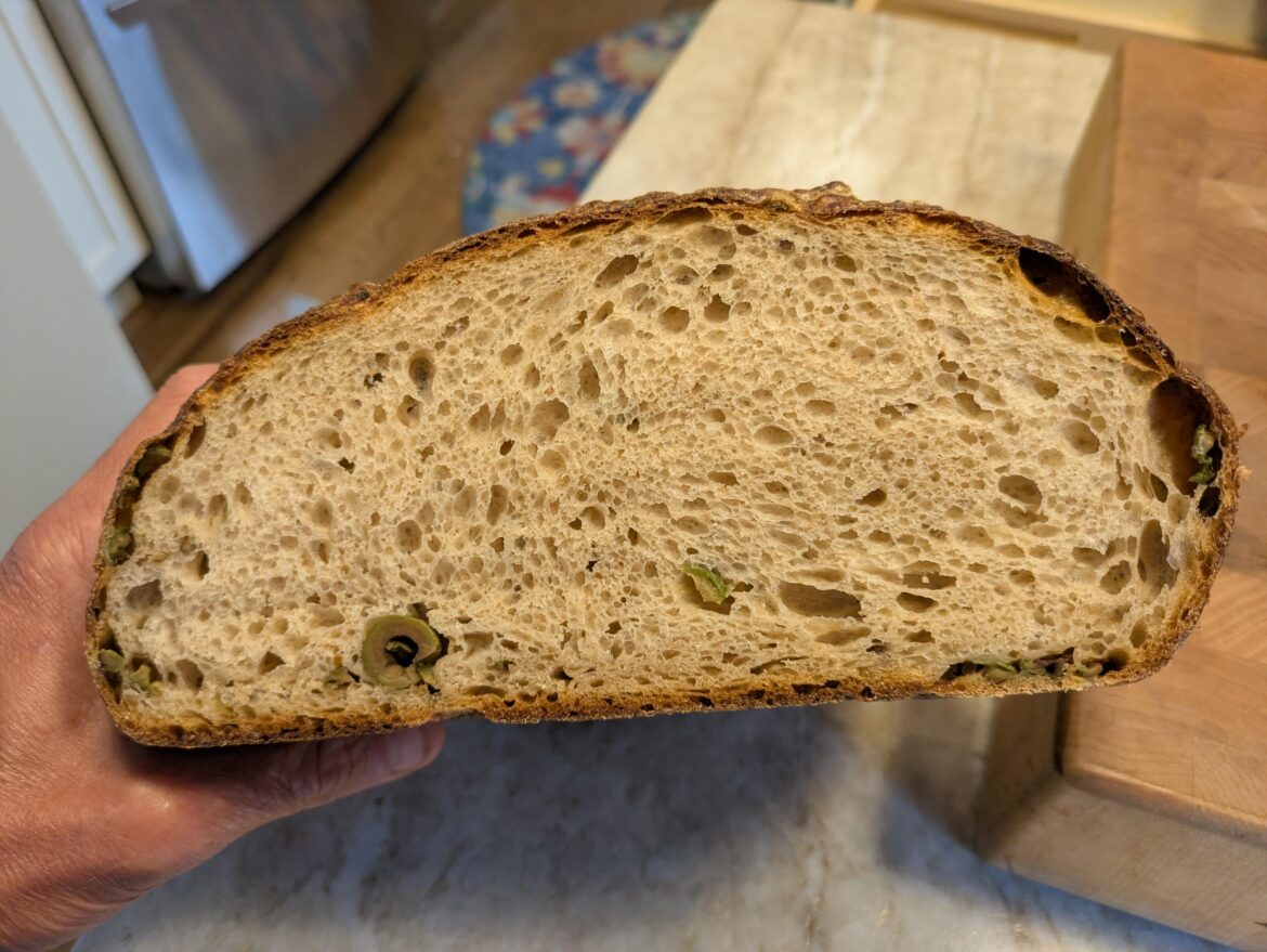 Wife bought this "olive" sourdough at the farmers market for $16