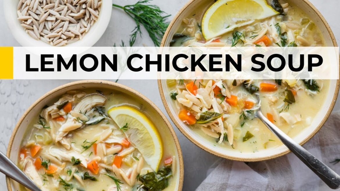 LEMON CHICKEN ORZO SOUP | light + healthy recipe LEMON CHICKEN ORZO SOUP | light + healthy recipe