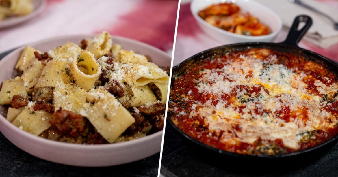 Pear and sausage pasta and skillet ravioli lasagna: Get the recipes!