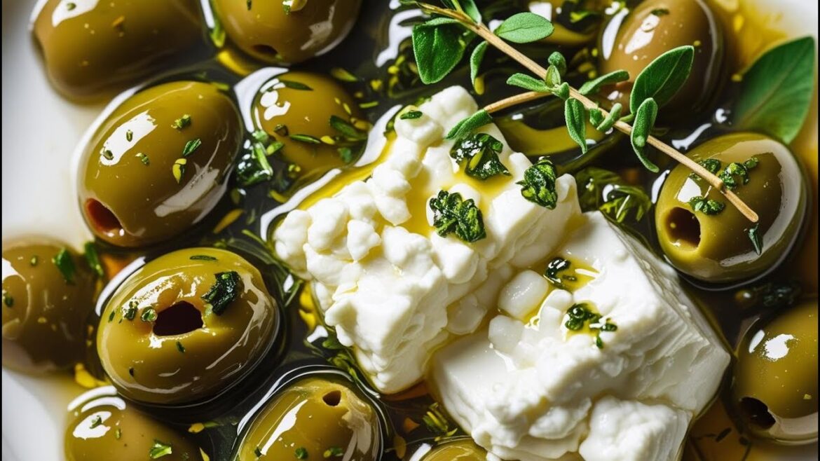 Marinated Olives and Feta Cheese: A Mediterranean Delight