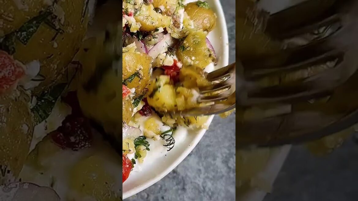 CRUSHED POTATO SALAD WITH LEMON-CAPER-PARMESAN DRESSING