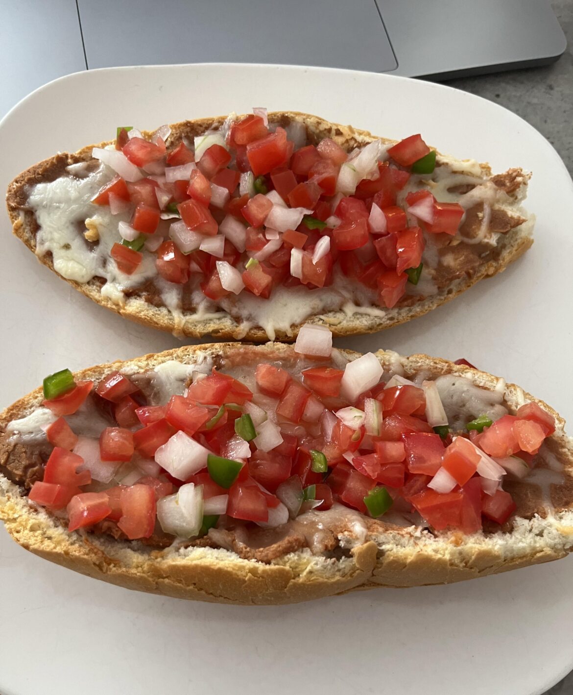 Molletes and a quick spicy pico