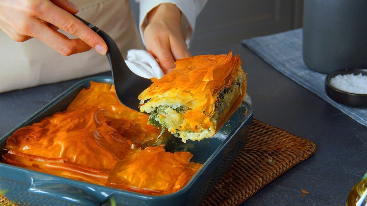 Spanakopita: A Delicious Traditional Greek Spinach & Feta Pie Baked In Crispy Phyllo Dough