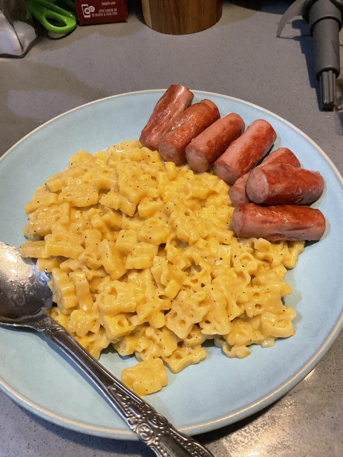 Mac & Cheese w/ Fried Vienna Sausages
