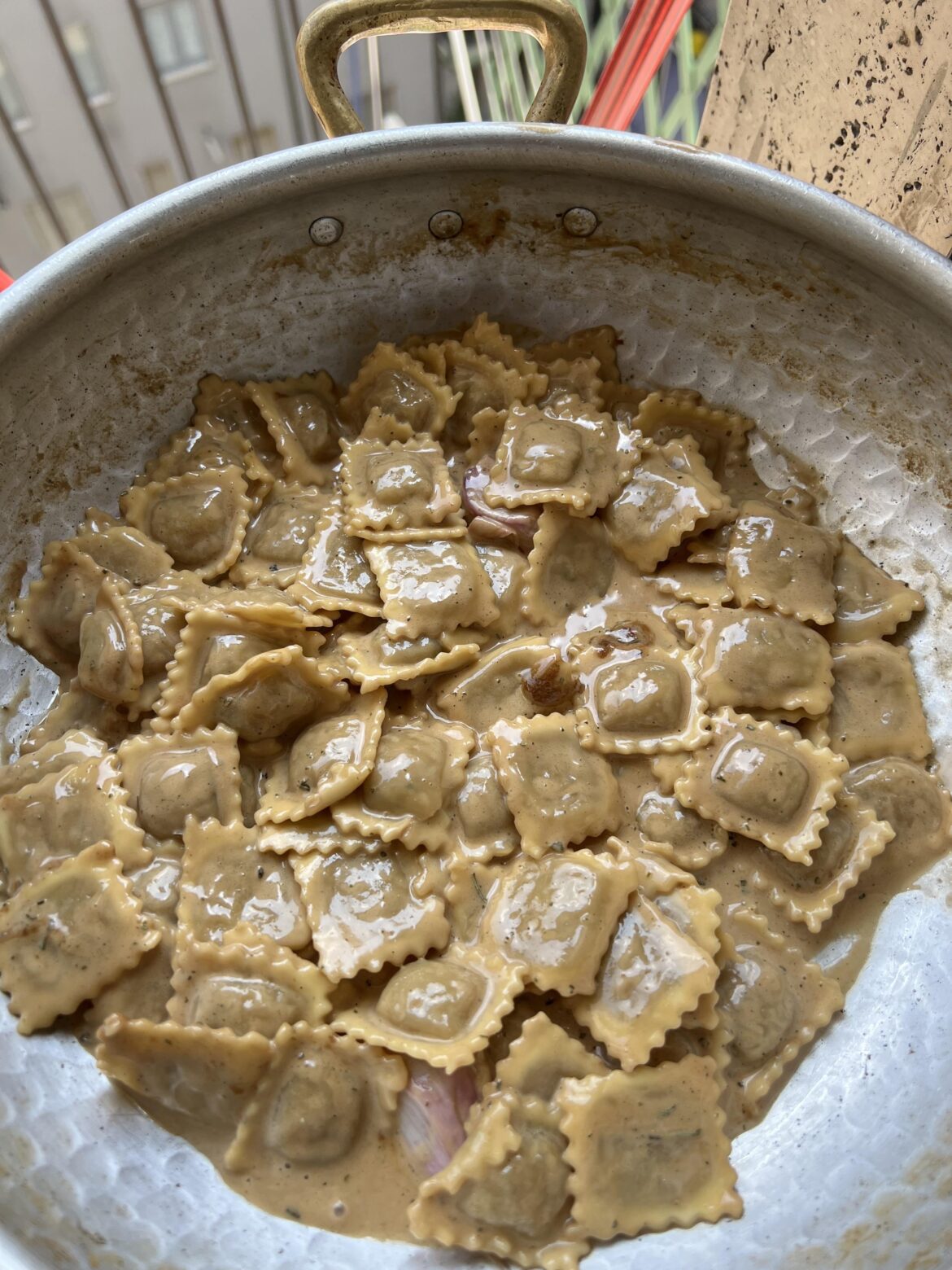Agnolotti with beef gravy. Agnolotti with beef gravy.