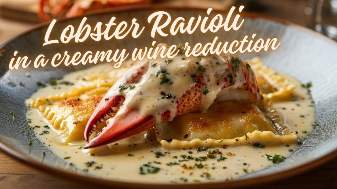 Silky Lobster Ravioli in a White Wine Reduction Sage Cream Sauce | Luxurious Lasses Kitchen Italy.