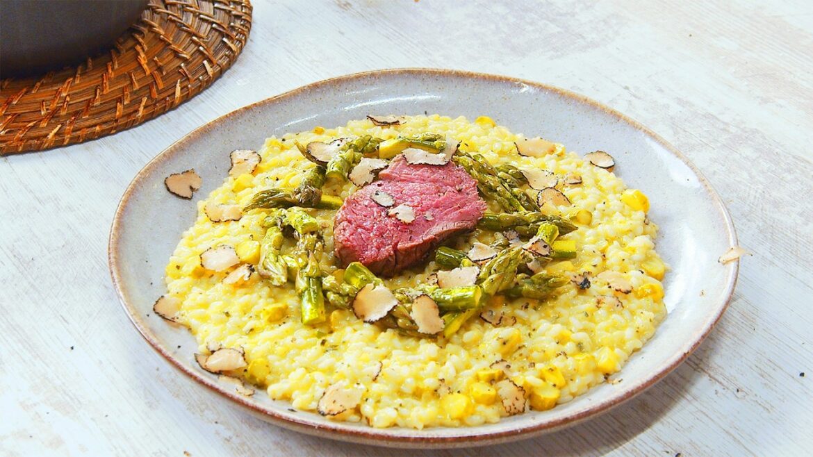 Creamy Asparagus Risotto With Truffles & Beef Tenderloin | The Ultimate Summer Recipe!