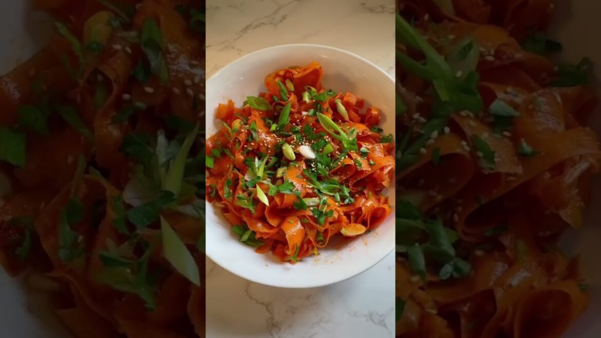 Moroccan harissa carrot ribbon salad